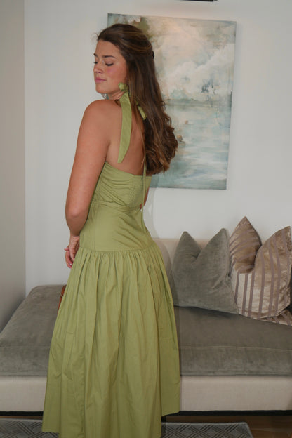 Green Halter Dress