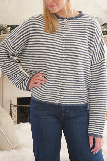 Piper Cardigan - Blue & White