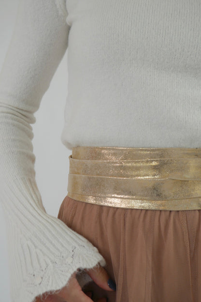 Adjustable Leather Wrap Belt