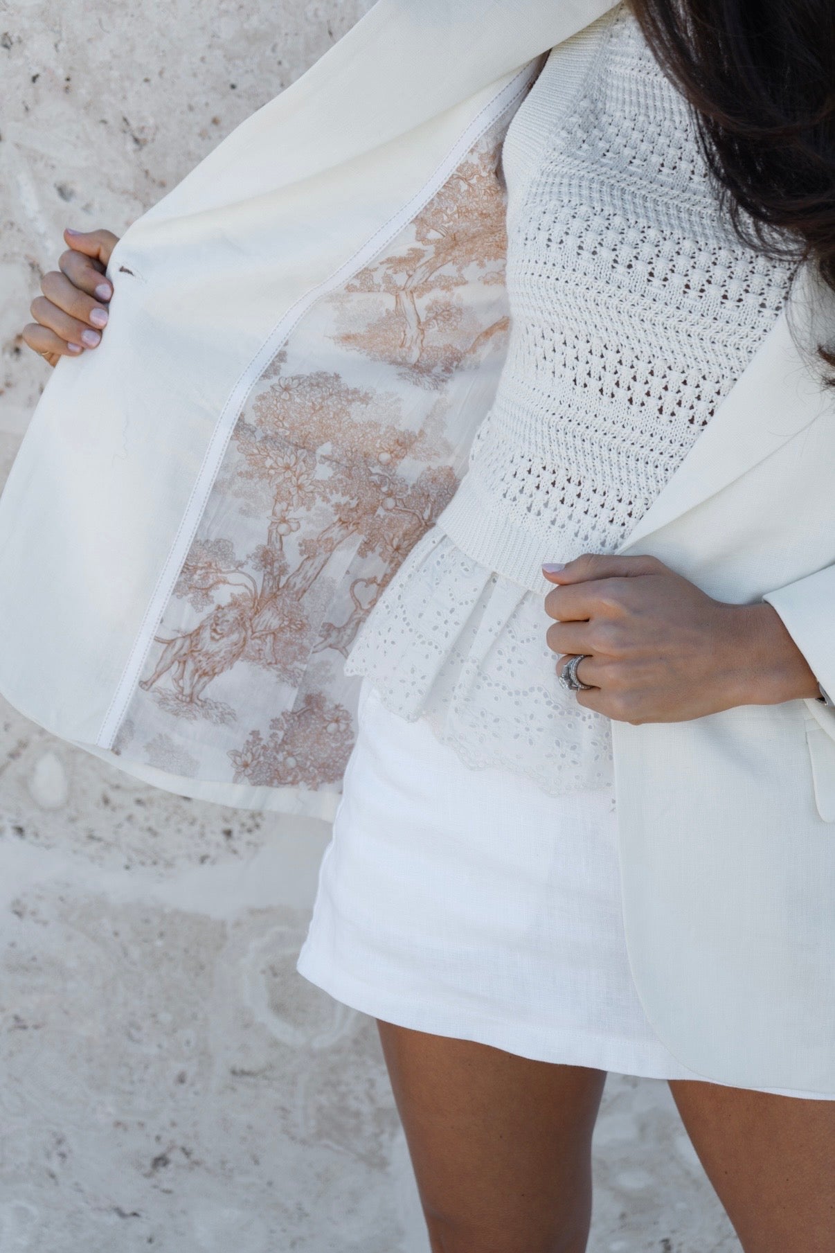 White Linen Blazer