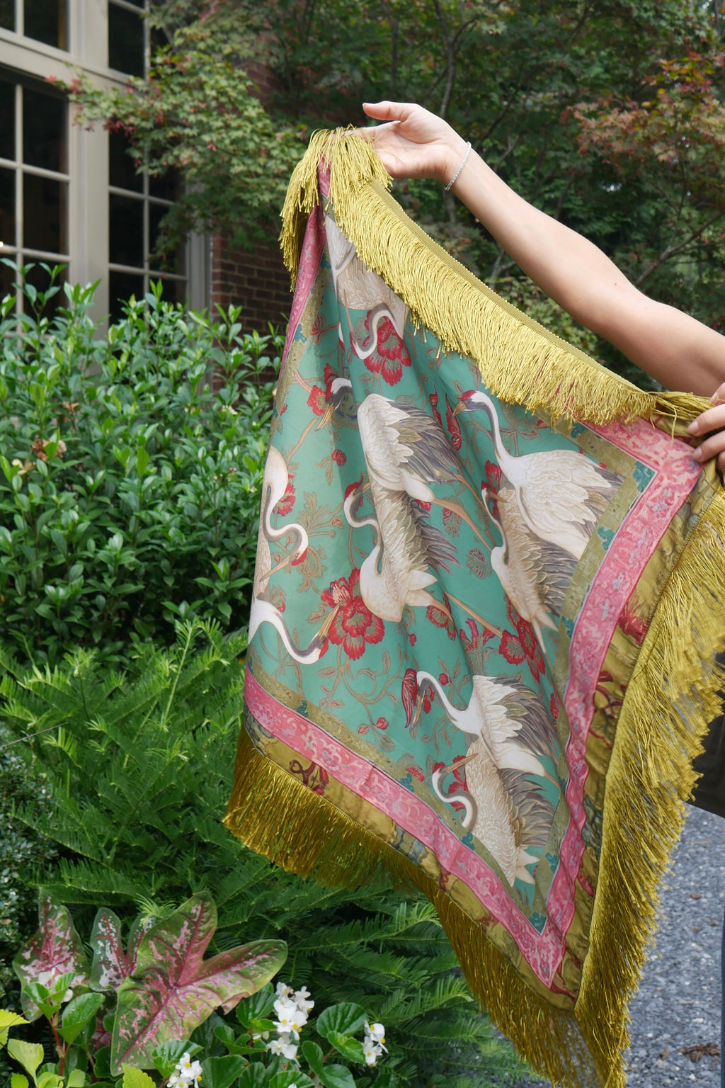 Crane Print Scarf