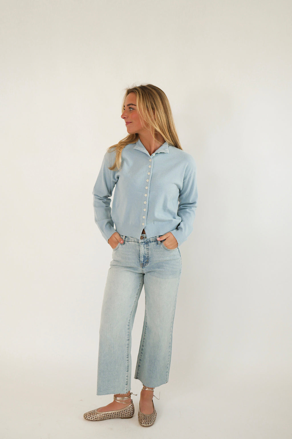 The Hannah Cardigan - Baby Blue