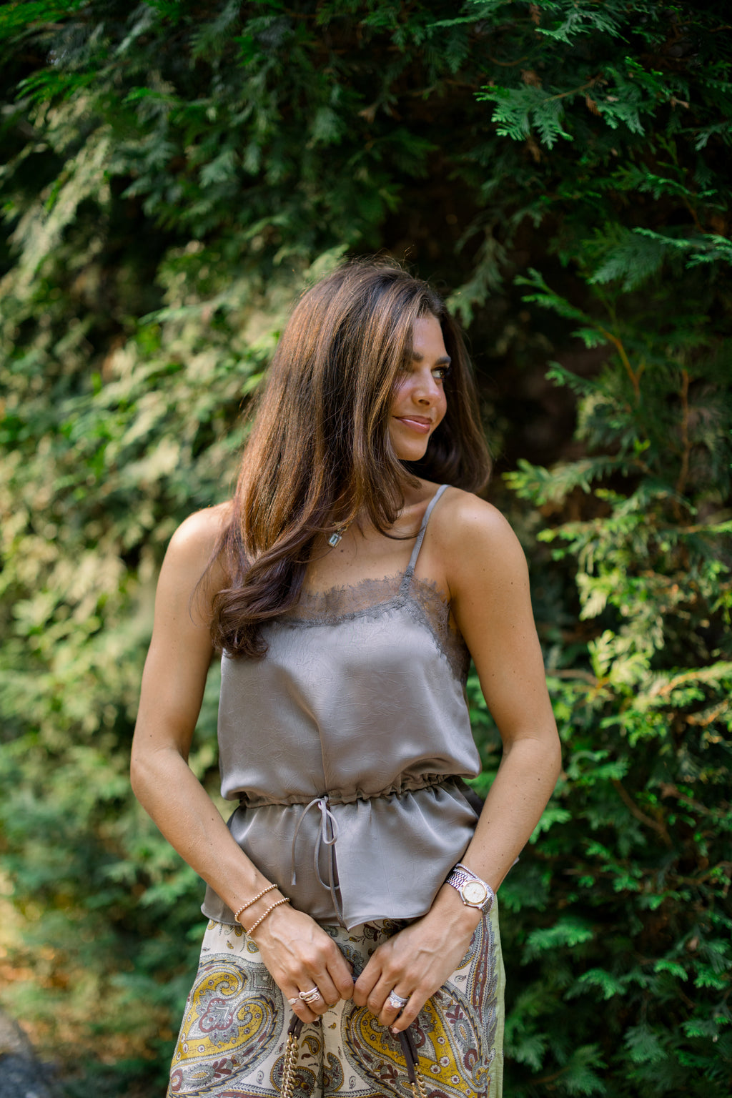 Satin Slip Top - Brown