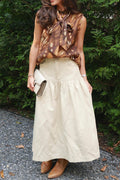 Cream Denim Skirt