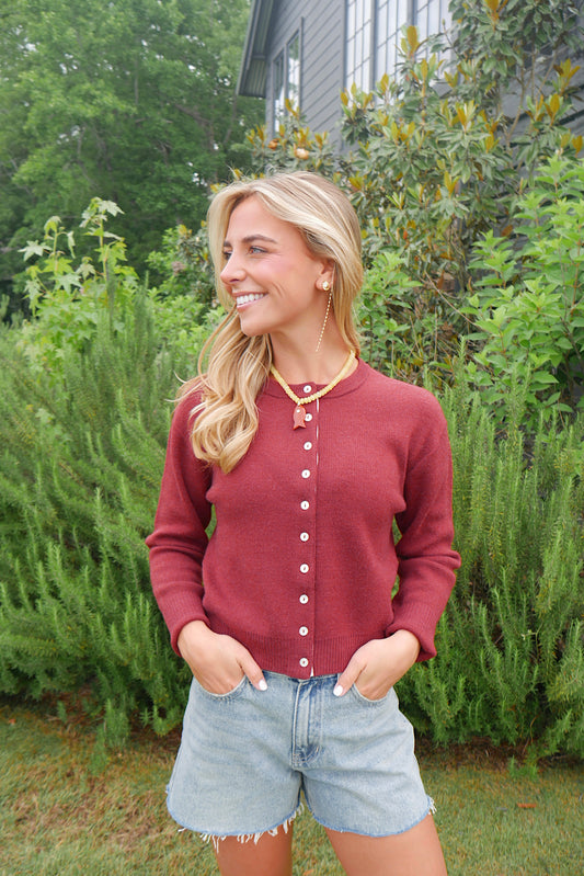 The Perfect Cardigan - Burgundy