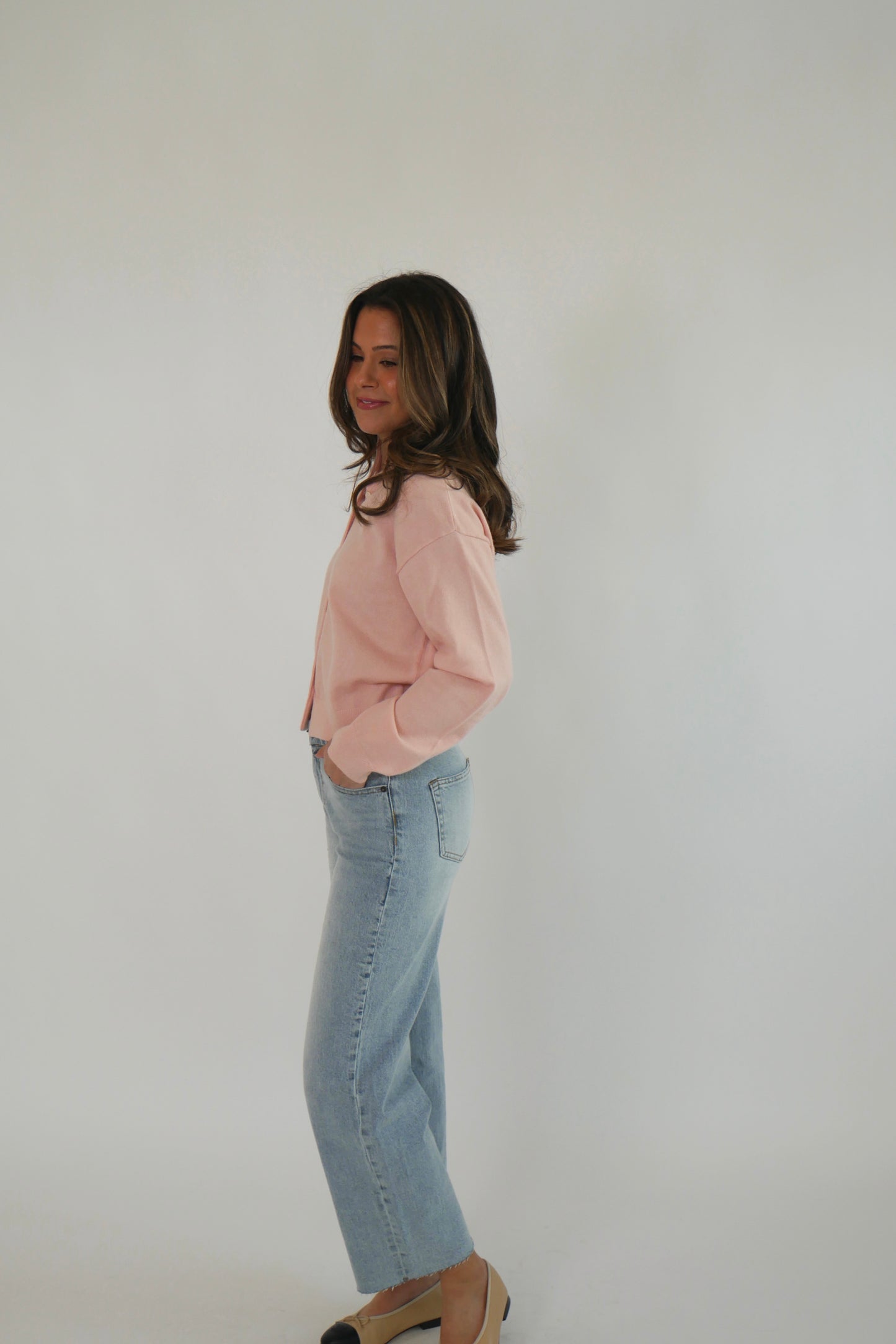 Hannah Cardigan - Link Pink