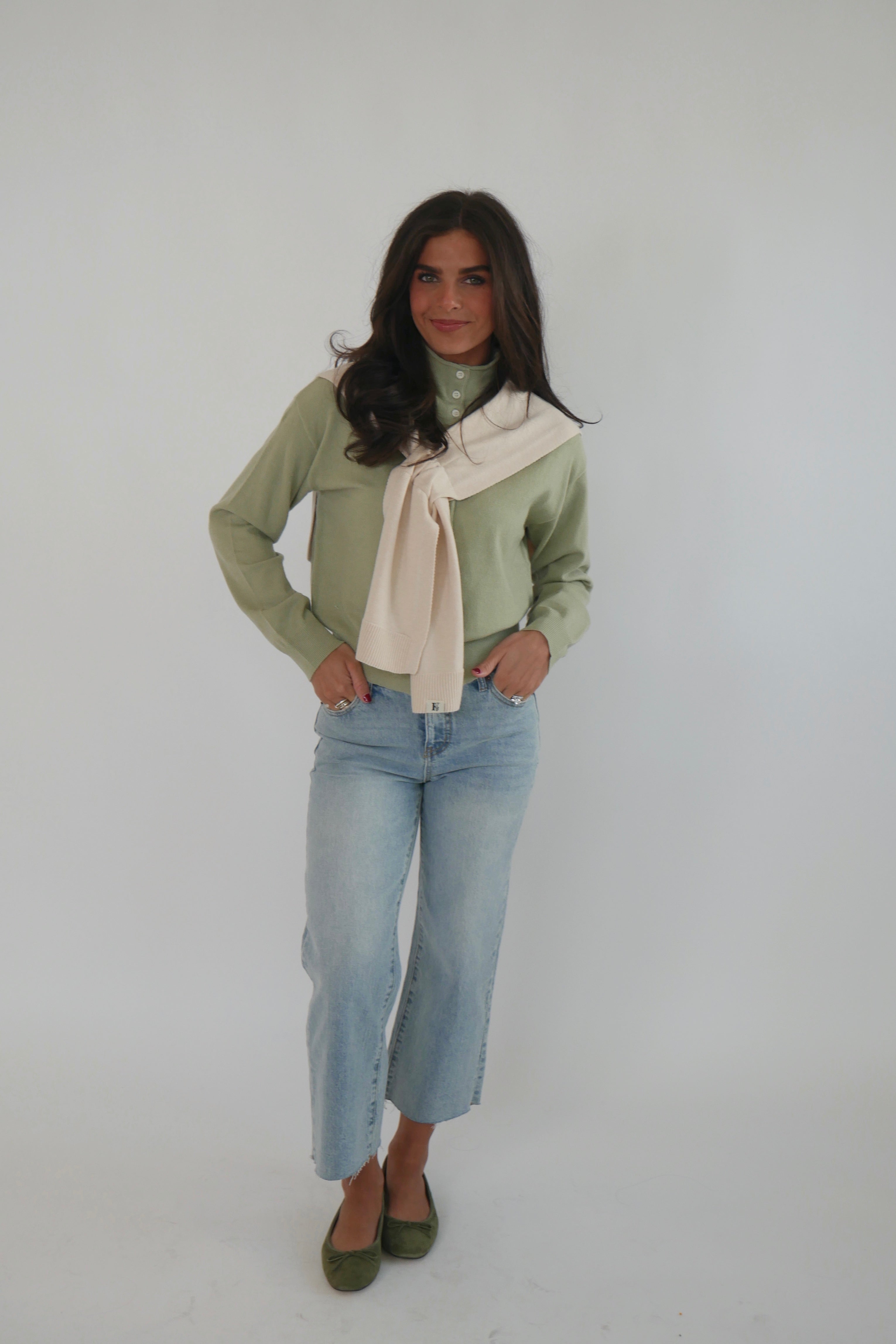 Knit Shawl/Scarf - Cream