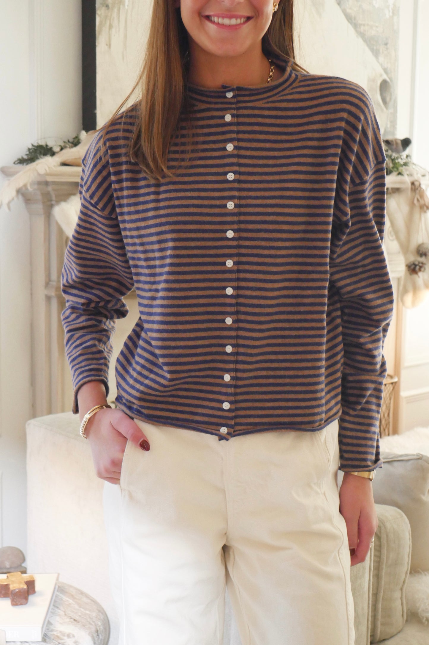 The Sunday Stripes - Navy and Brown