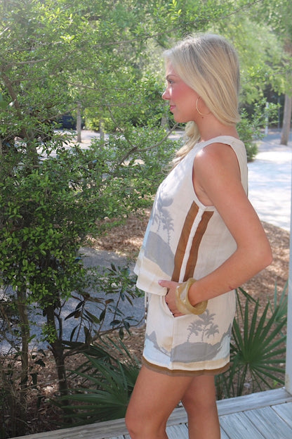 Linen Ipanema Beige Tank Top
