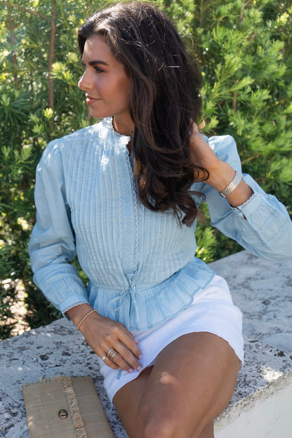 Mira Blouse - Bird Blue