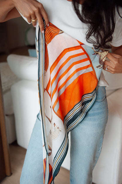 Anne Adams Scarf In Orange