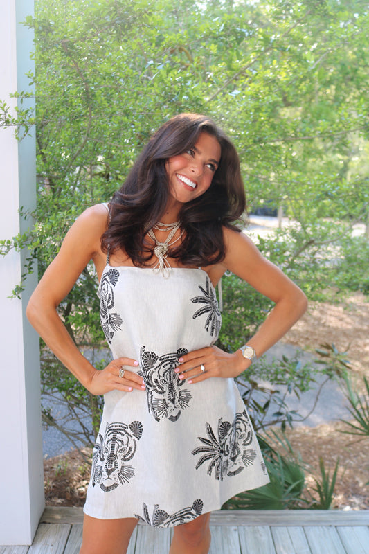 Mosaico Light Cream Short Dress