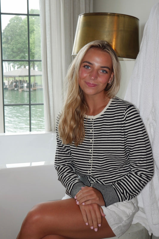 The Coastal Cardigan In Black & White