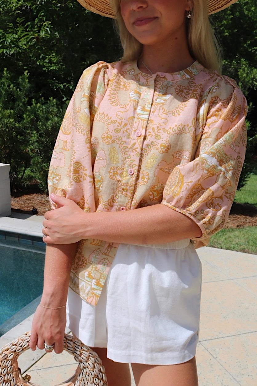 The Balloon Italian Coast Rose Blouse
