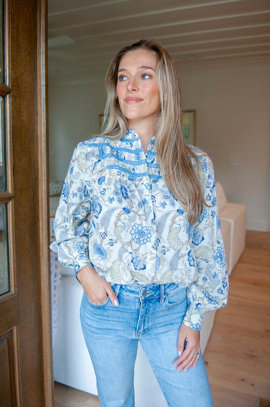 The Andrea Blouse Blue