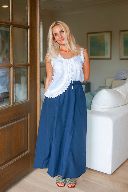 Navy Maxi Skirt