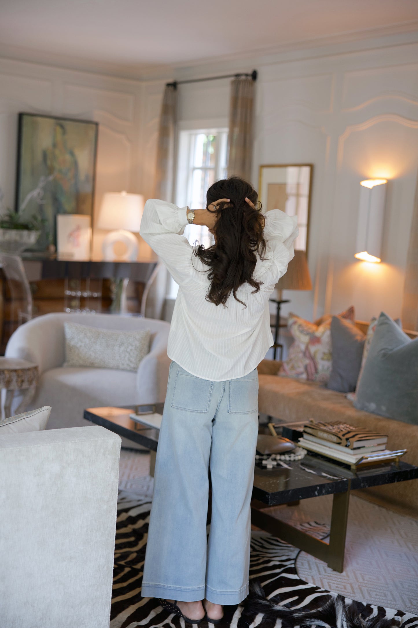 Light Washed Denim Bow Jeans