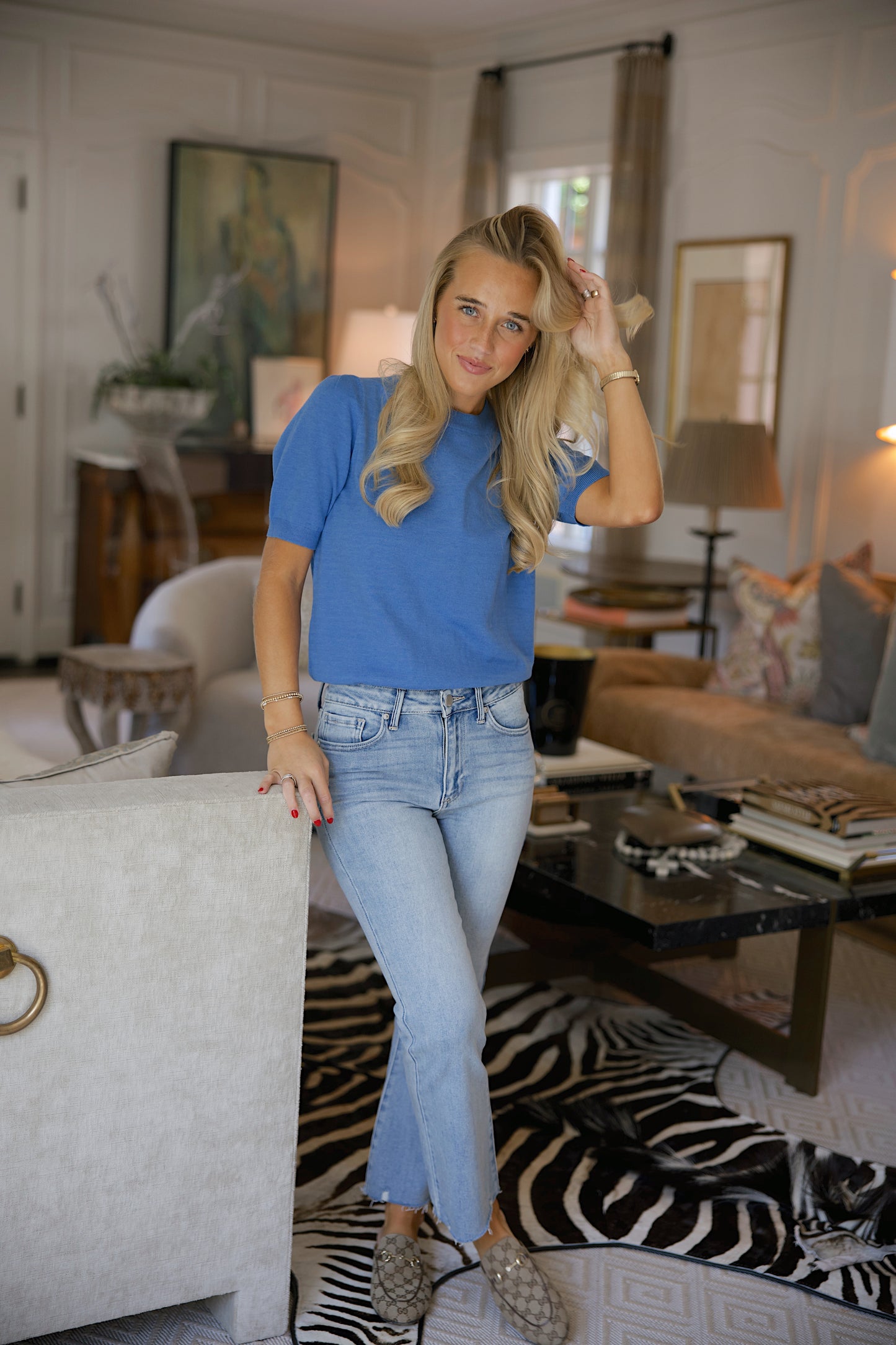 The Feels Like Butter Sweater In Royal Blue